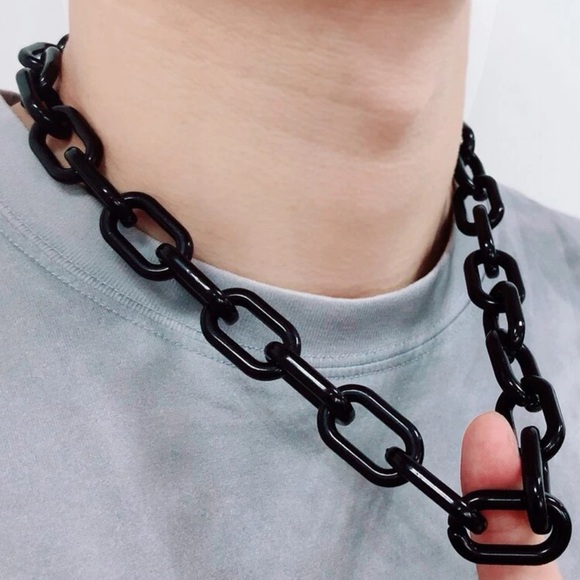 Men Fashionable Minimalist Link Necklace - Picture 2 of 4